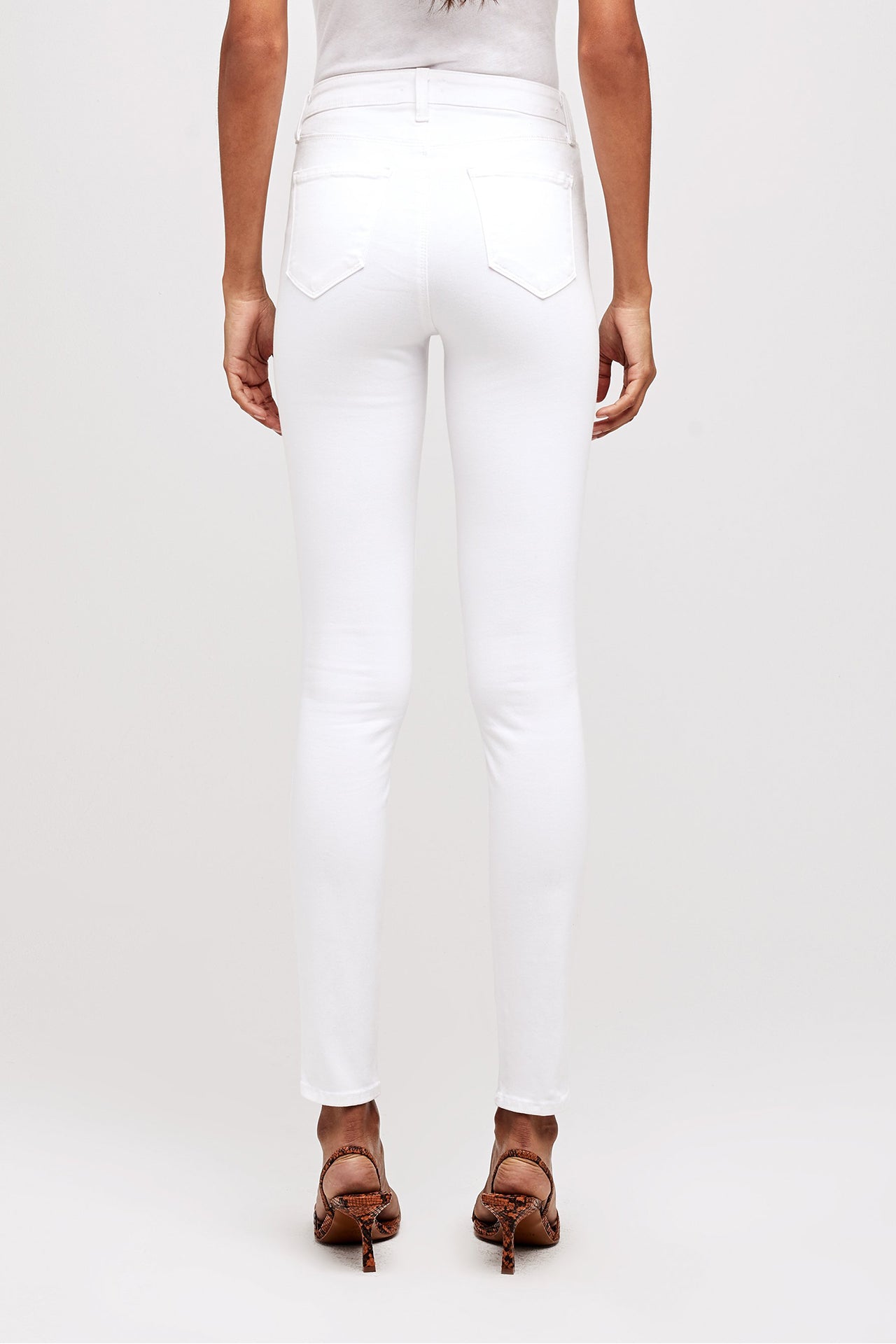 Lagence Marguerite High Rise Skinny Blanc Back Model Image (6537924640883)