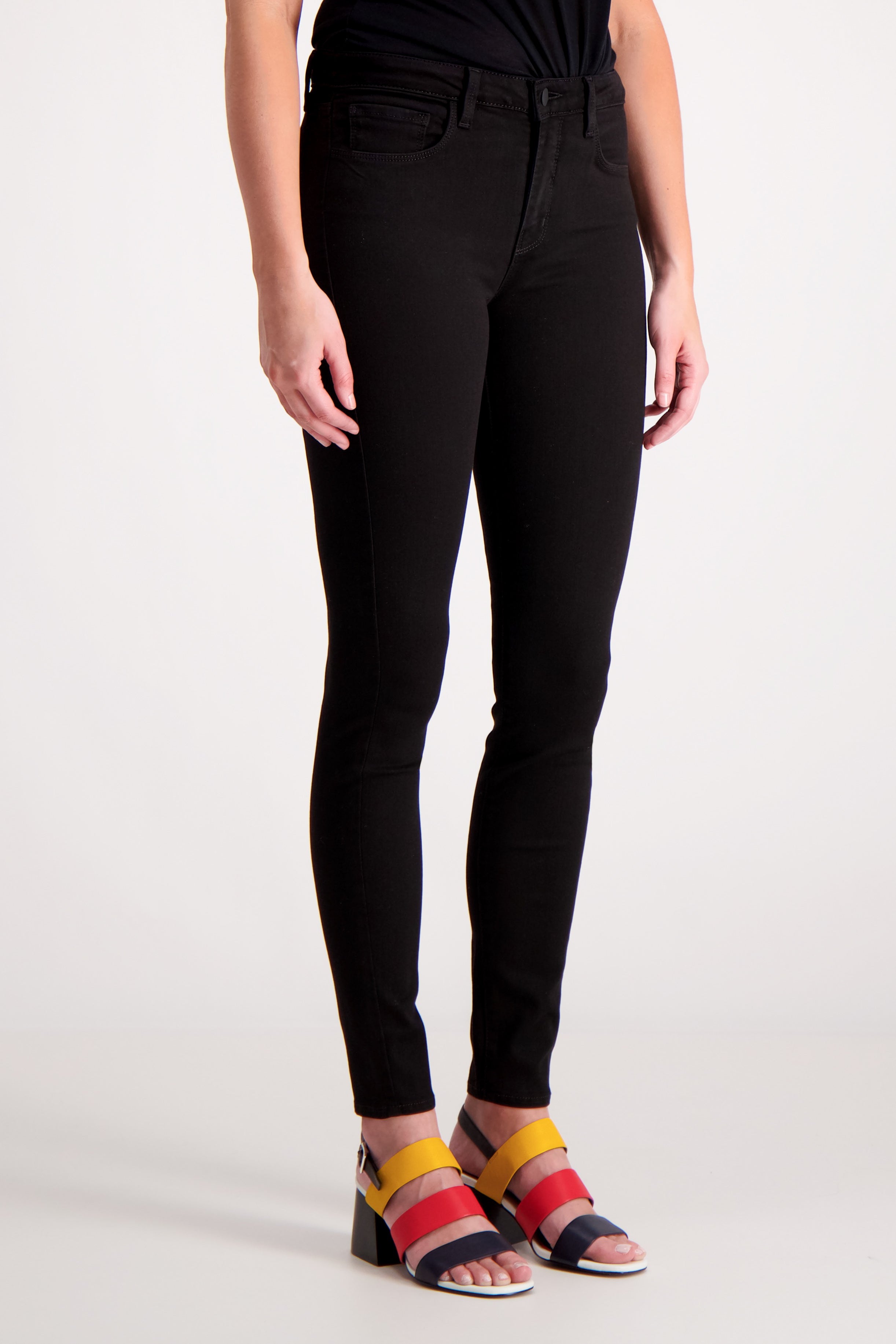 Lagence Marguerite Skinny Noir Angled Model Close Up Image (600701730827)
