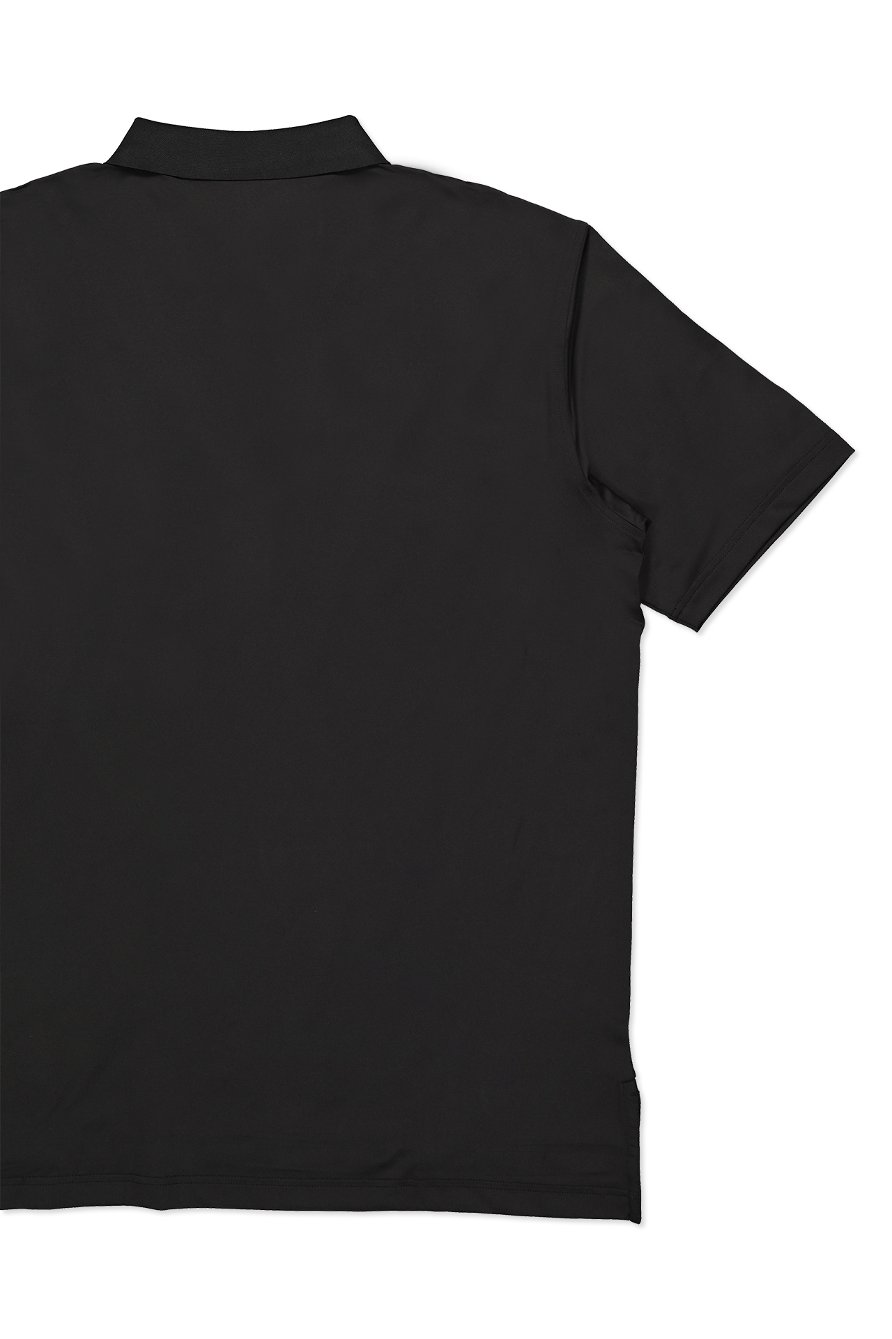 Peter Millar Solid Performance Jersey Polo in Black - Back Detail Image (6606330462323)