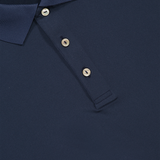 Peter Millar Solid Performance Jersey Polo in Navy - Collar Detail Image (6606330462323)