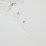 Peter Millar Solid Performance Jersey Polo in White - Collar Detail Image (6606330462323)