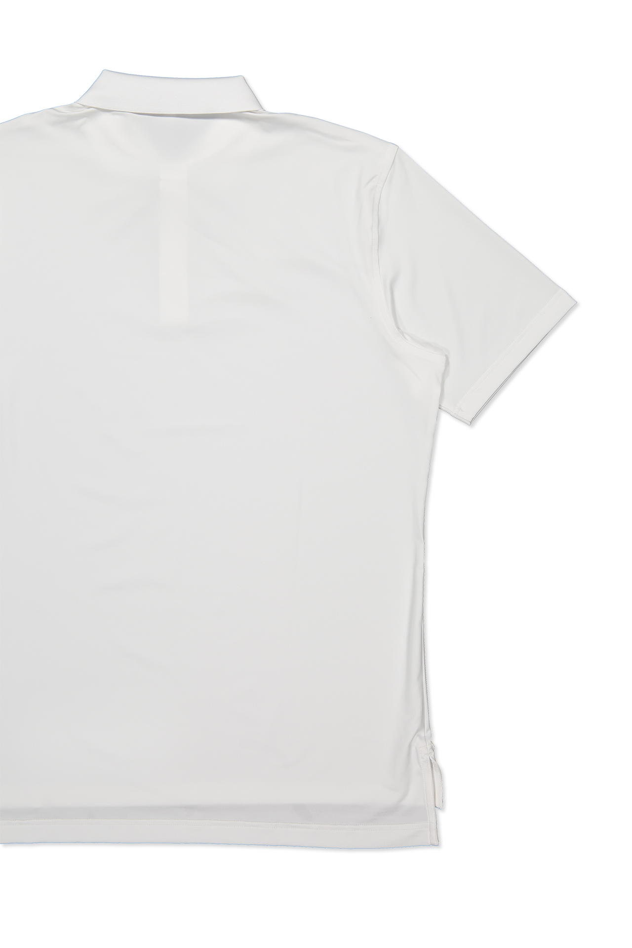 Peter Millar Solid Performance Jersey Polo in White - Back Detail Image (6606330462323)