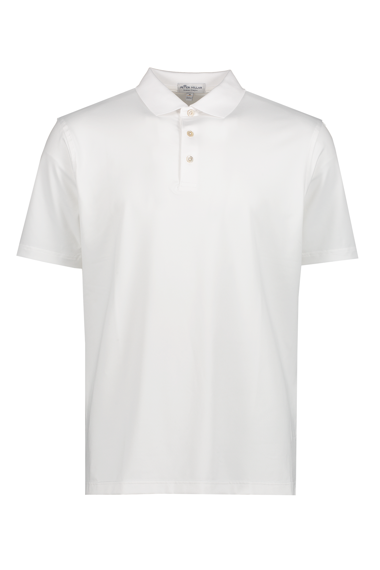 Peter Millar Solid Performance Jersey Polo in White - Mannequin Image (6606330462323)