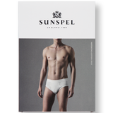 Sunspel Superfine Brief in White - Packaging Image (4371184844915)