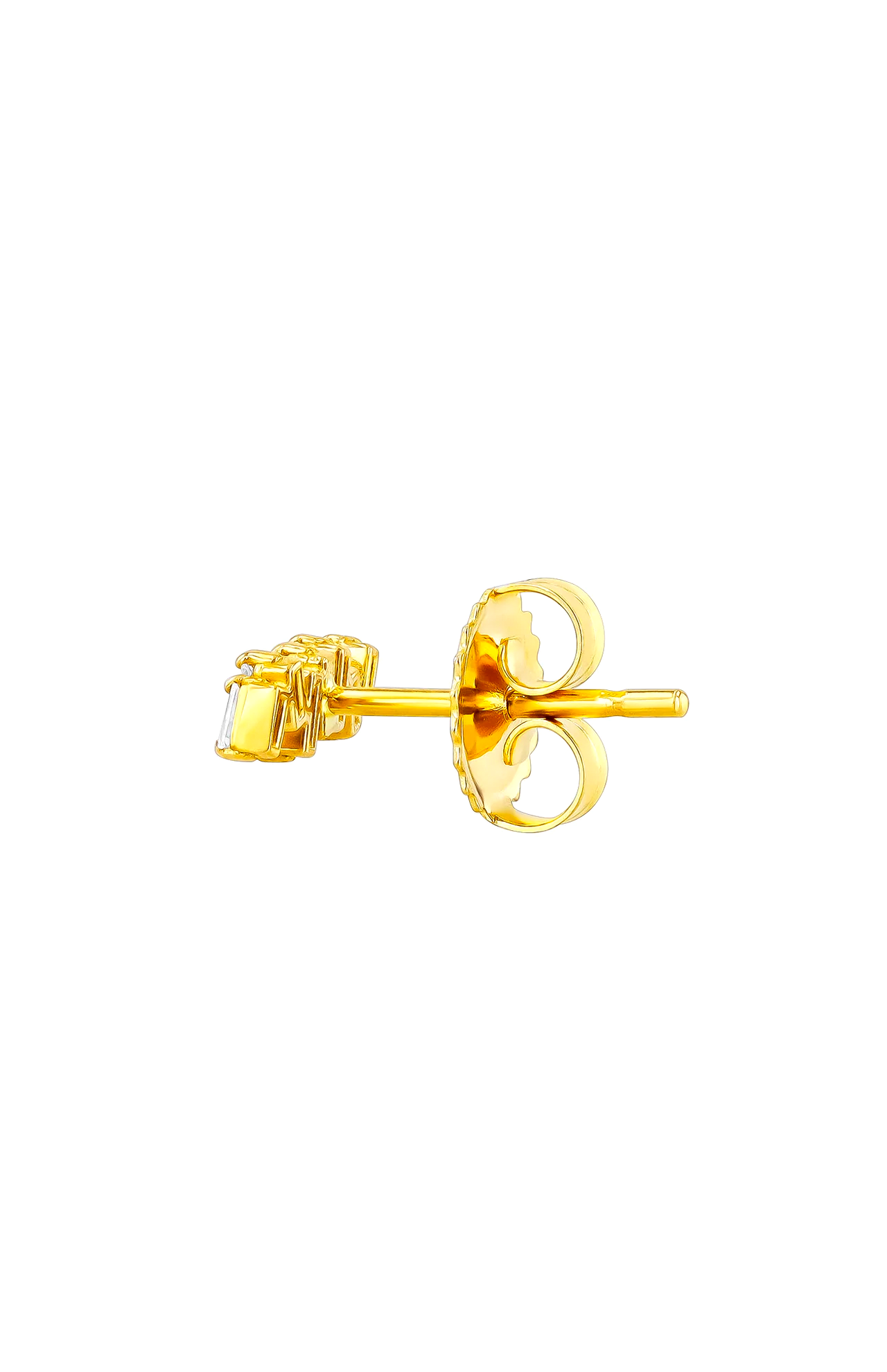 Classic Baguette Cut White Diamond ZigZag Stud Earrings (6977016201331)