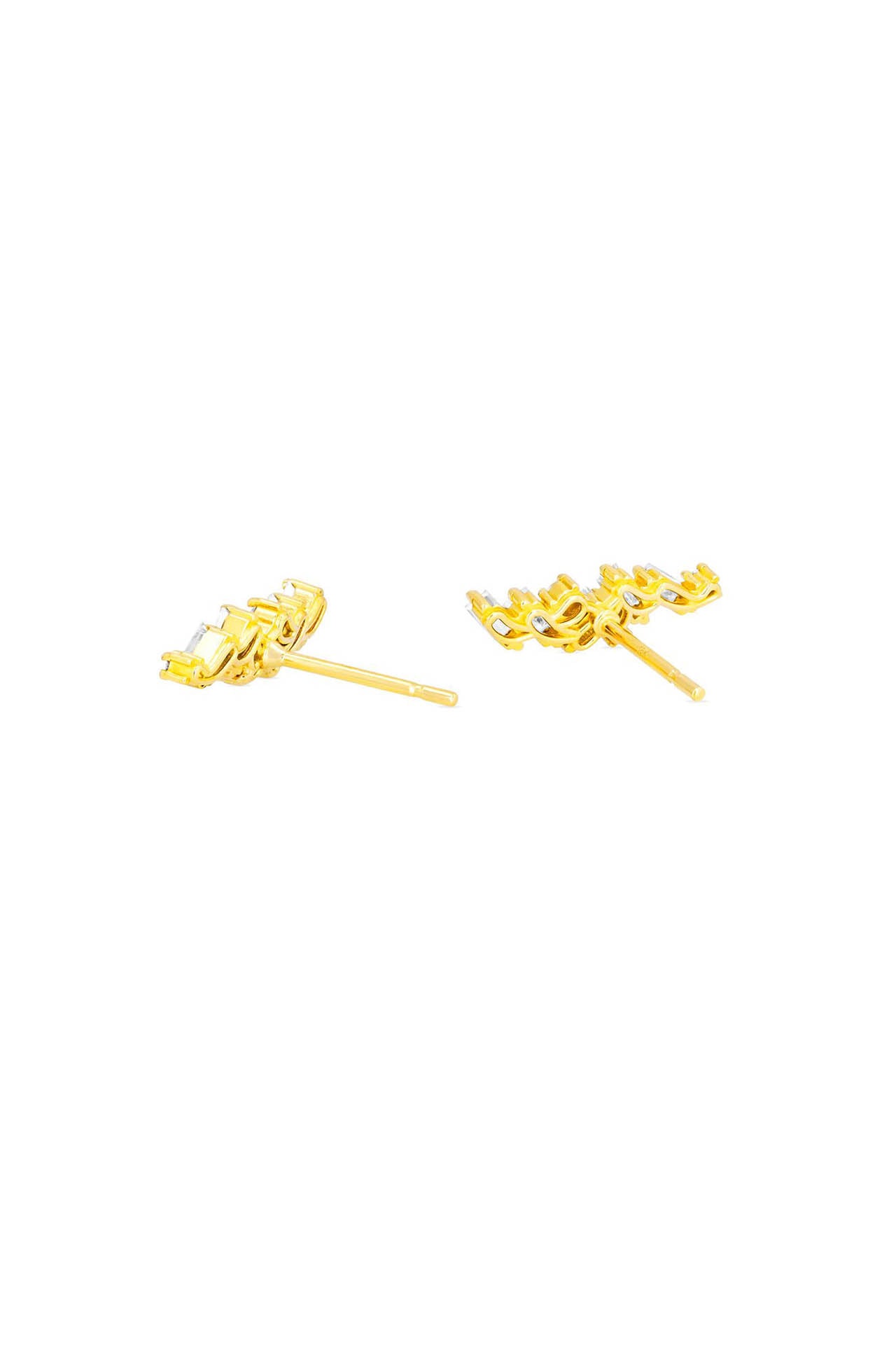White Diamond Zigzag Stud Earring (4633318162547)