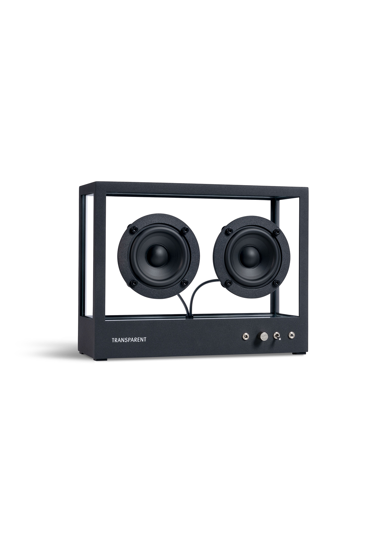 Transparent Small Transparent Speaker Black Angled Image (4634560266355)