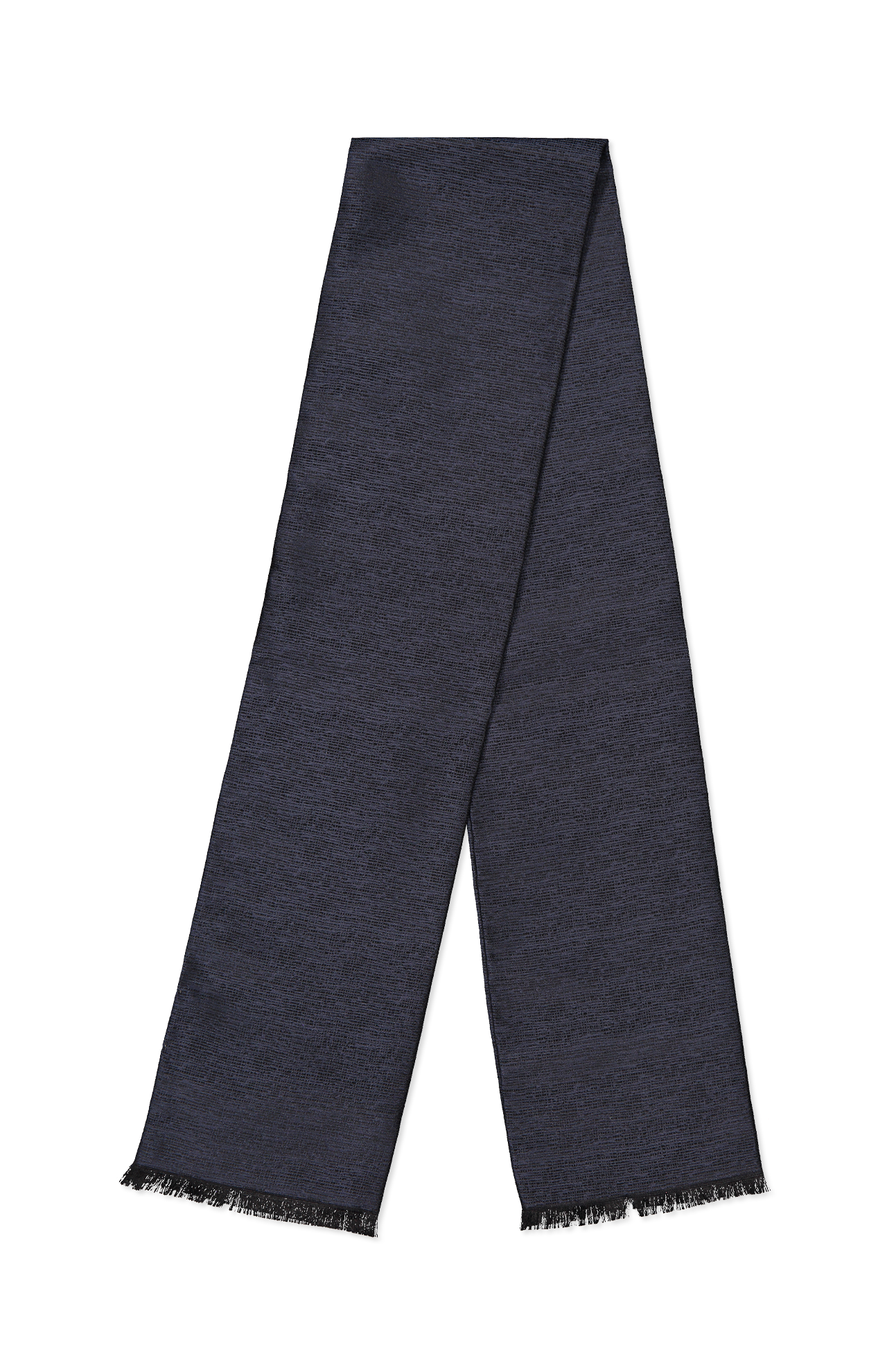 Navy Solid Silk Foulard Tie (6963754827891)