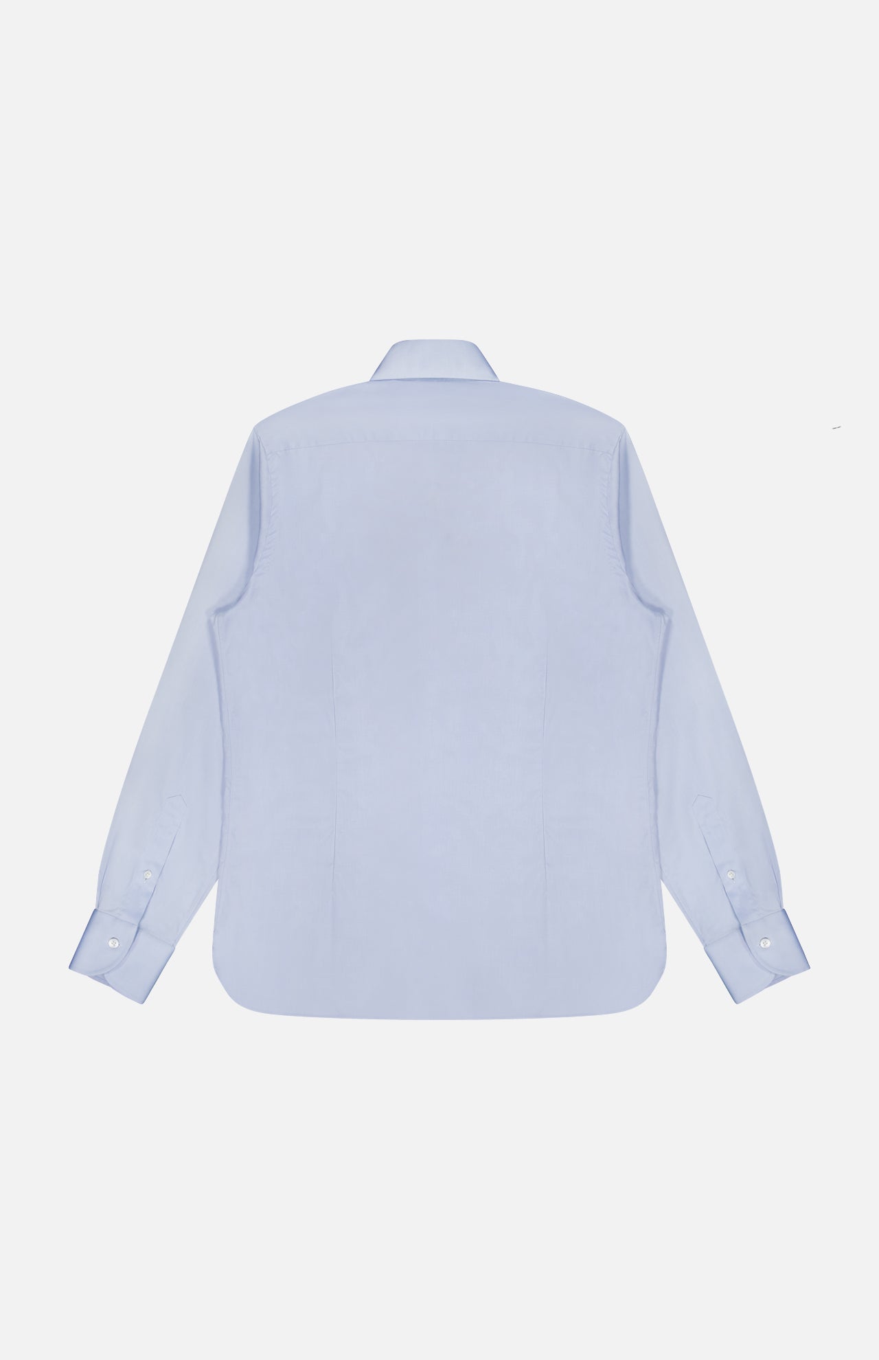 The Oxford Casual Fit Shirt by 100 HANDS is shown laid flat with the back facing up against a plain white background. Made in India from high-quality cotton, this light blue shirt features a classic collar, buttoned cuffs, and a clean design with no visible patterns or logos.