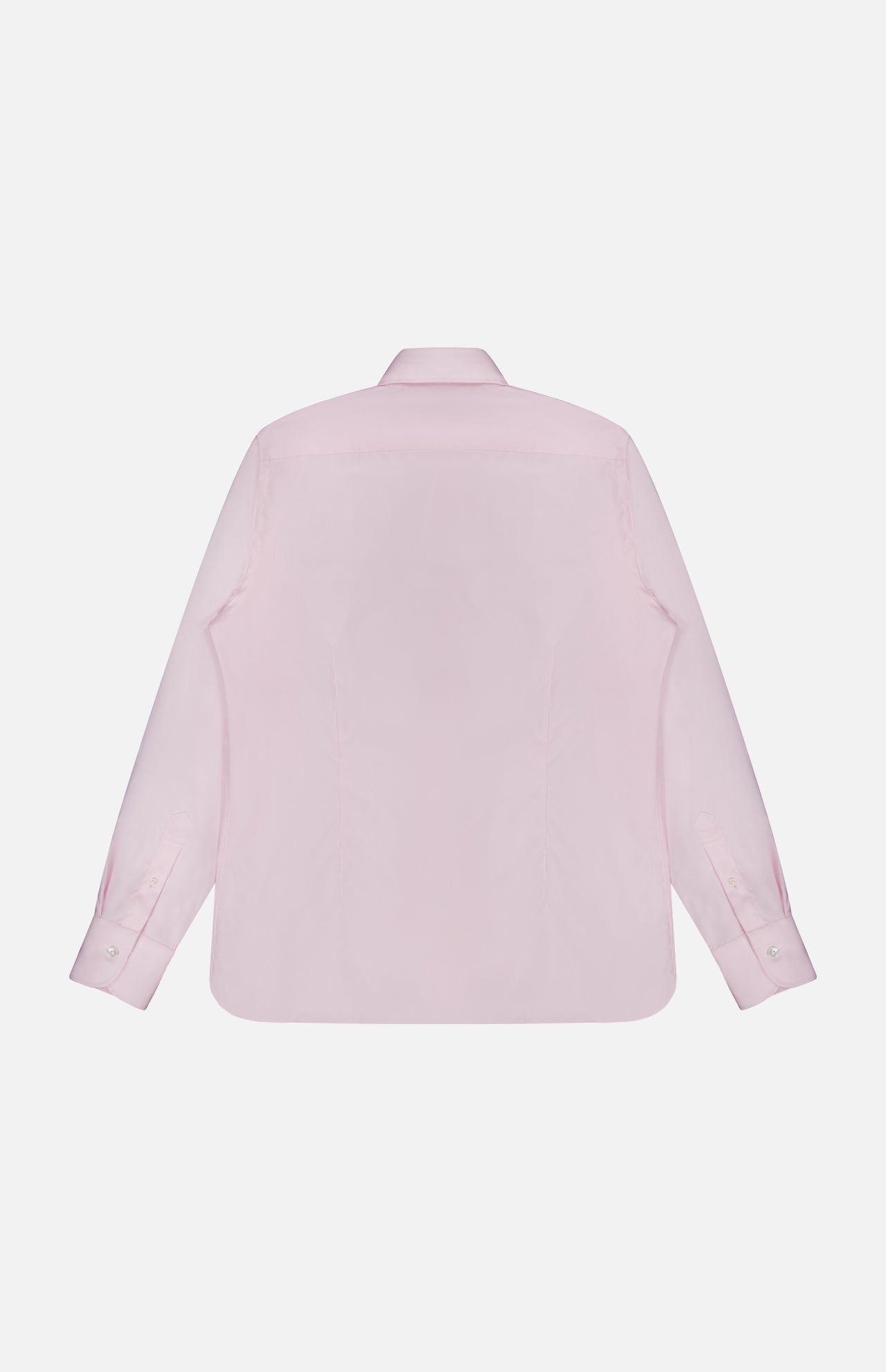The Oxford Casual Fit Shirt by 100 HANDS is a light pink, long-sleeved luxury cotton piece, displayed from the back with a classic collar and buttoned cuffs, laid flat against a plain white background. Expertly handcrafted in India, this shirt exemplifies timeless elegance and exceptional craftsmanship.