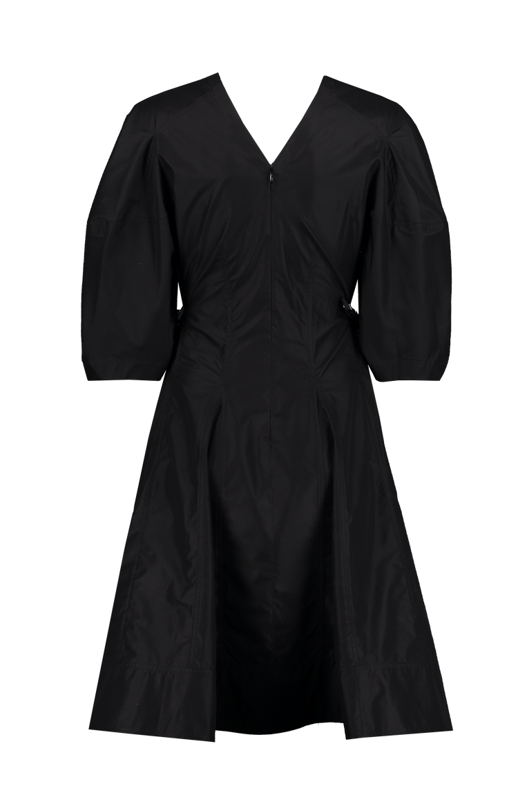 Puff Sleeve V-Neck Short Dress (7126198550643)