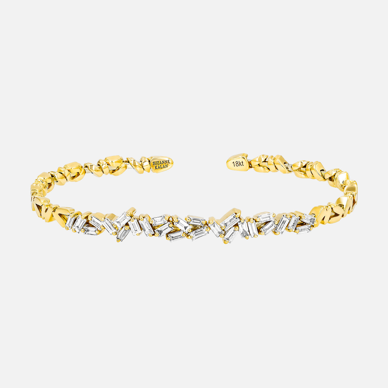 Classic White Diamond ZigZag Bangle (6977014923379)