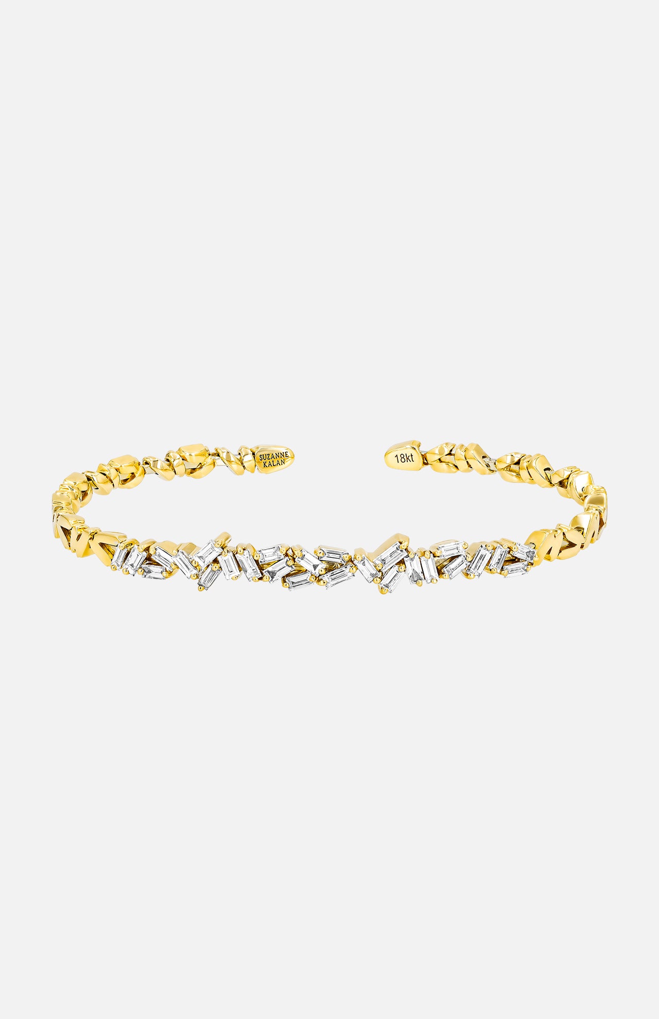 Classic White Diamond ZigZag Bangle (6977014923379)