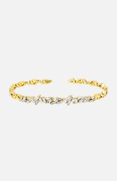 Classic White Diamond ZigZag Bangle (6977014923379)