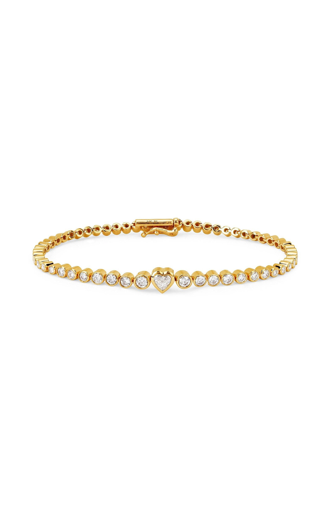 Diamond Heart Tennis Bracelet (7249796399219)