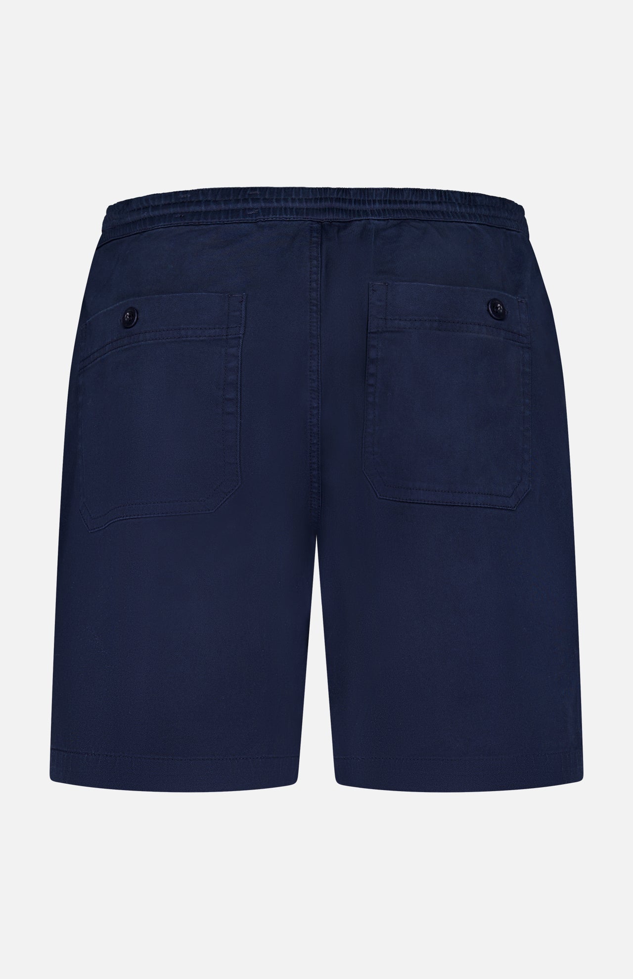 The AG Oliver Drawstring Shorts for men feature a mid-rise fit, elastic waistband, and two buttoned back pockets. Shown from the back against a white background, their simple and casual design makes them ideal for everyday wear.