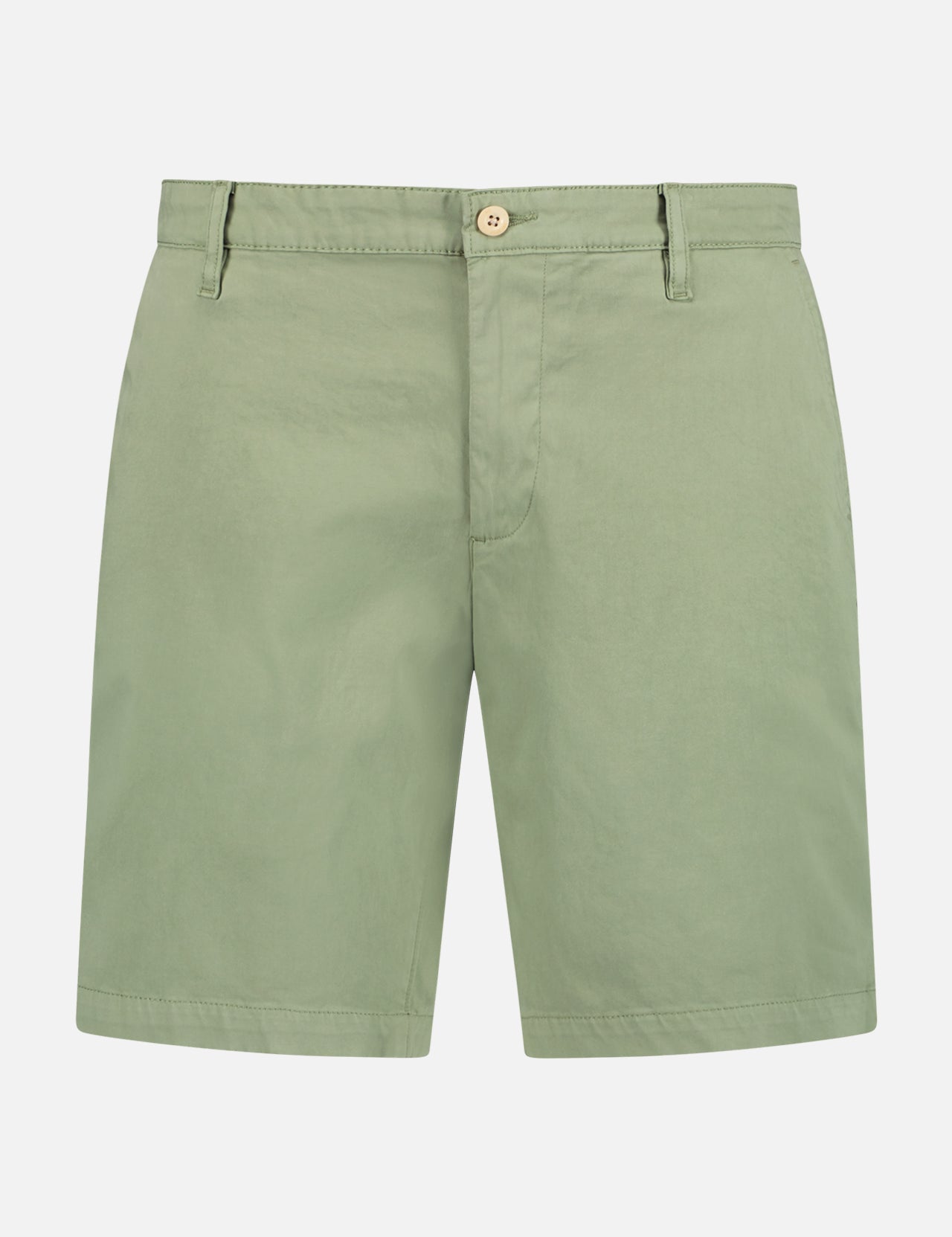 The AG Wanderer Short for men in light green features belt loops, a button closure, and front pockets, shown against a plain white background.