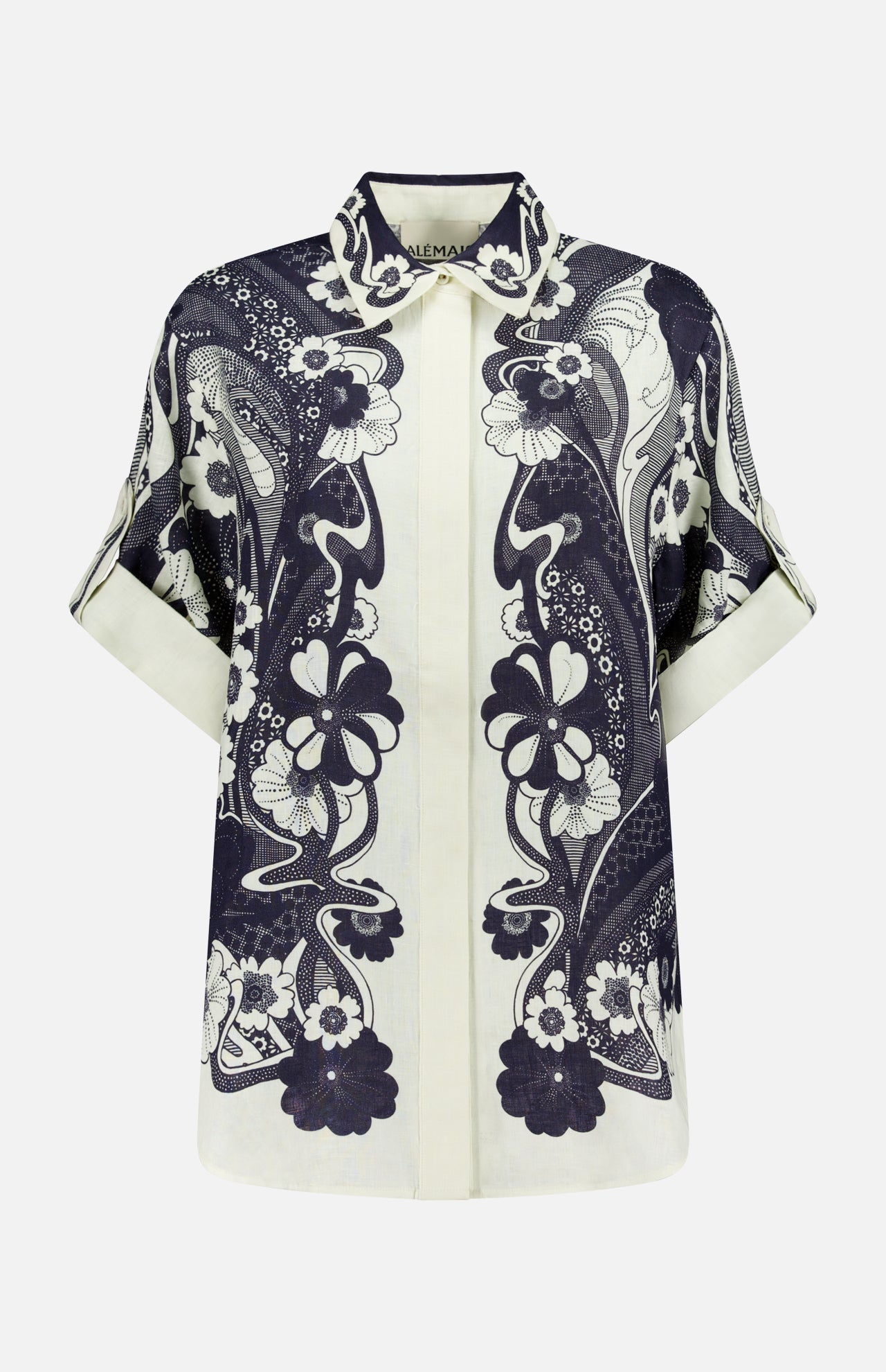 Mickey Floral Linen Shirt (14680461377899)