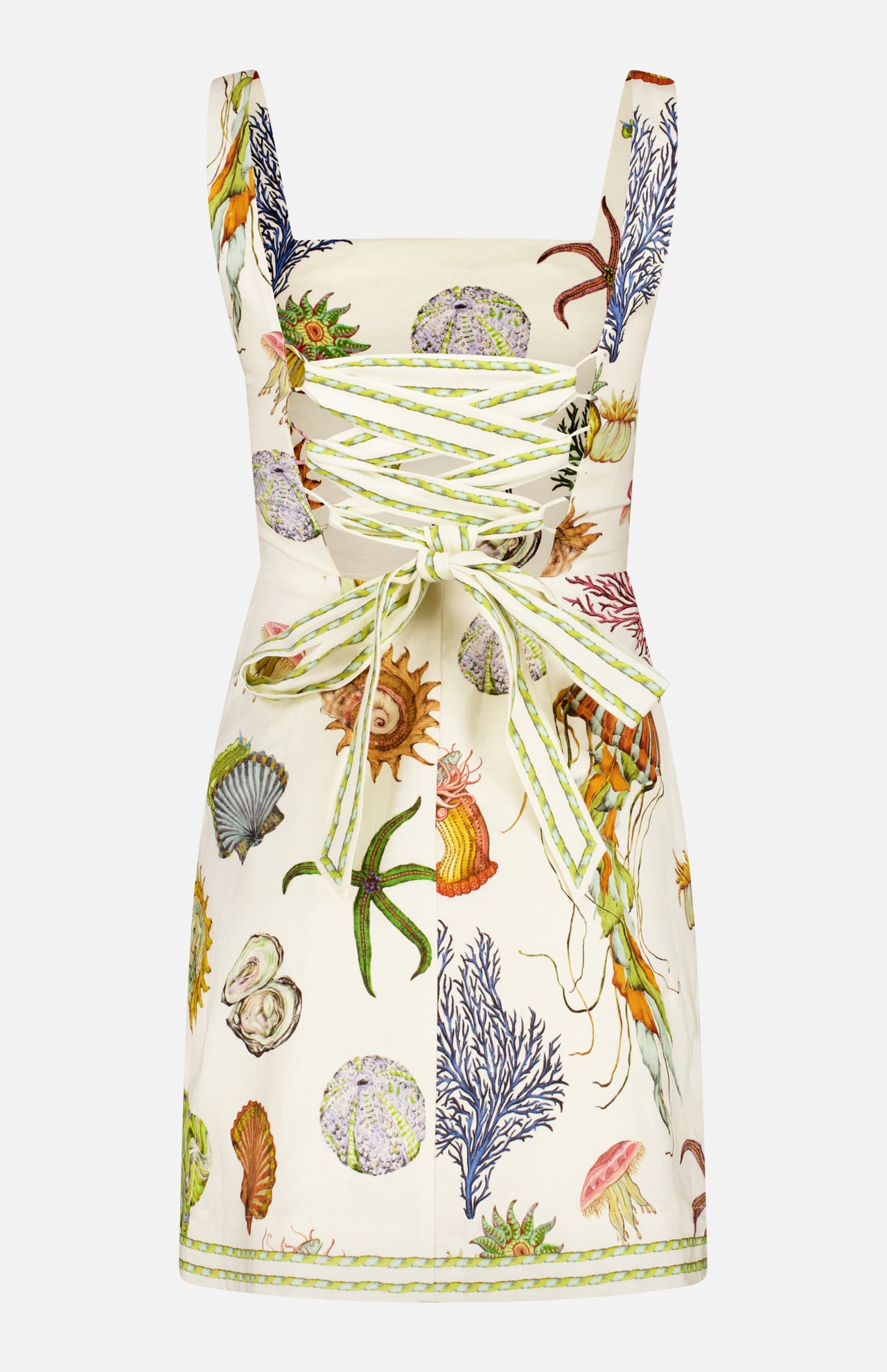 Sea Creature Linen Mini Dress (14658006385003)