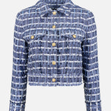 Chloe Cropped Boxy Denim Tweed Jacket (14695135936875)