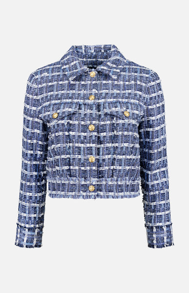 ◎ SEE BY CHLOÉ tweed double jacket See by Chloe Tweed Jacket Cream/Multi Cotton-Blend Size 42