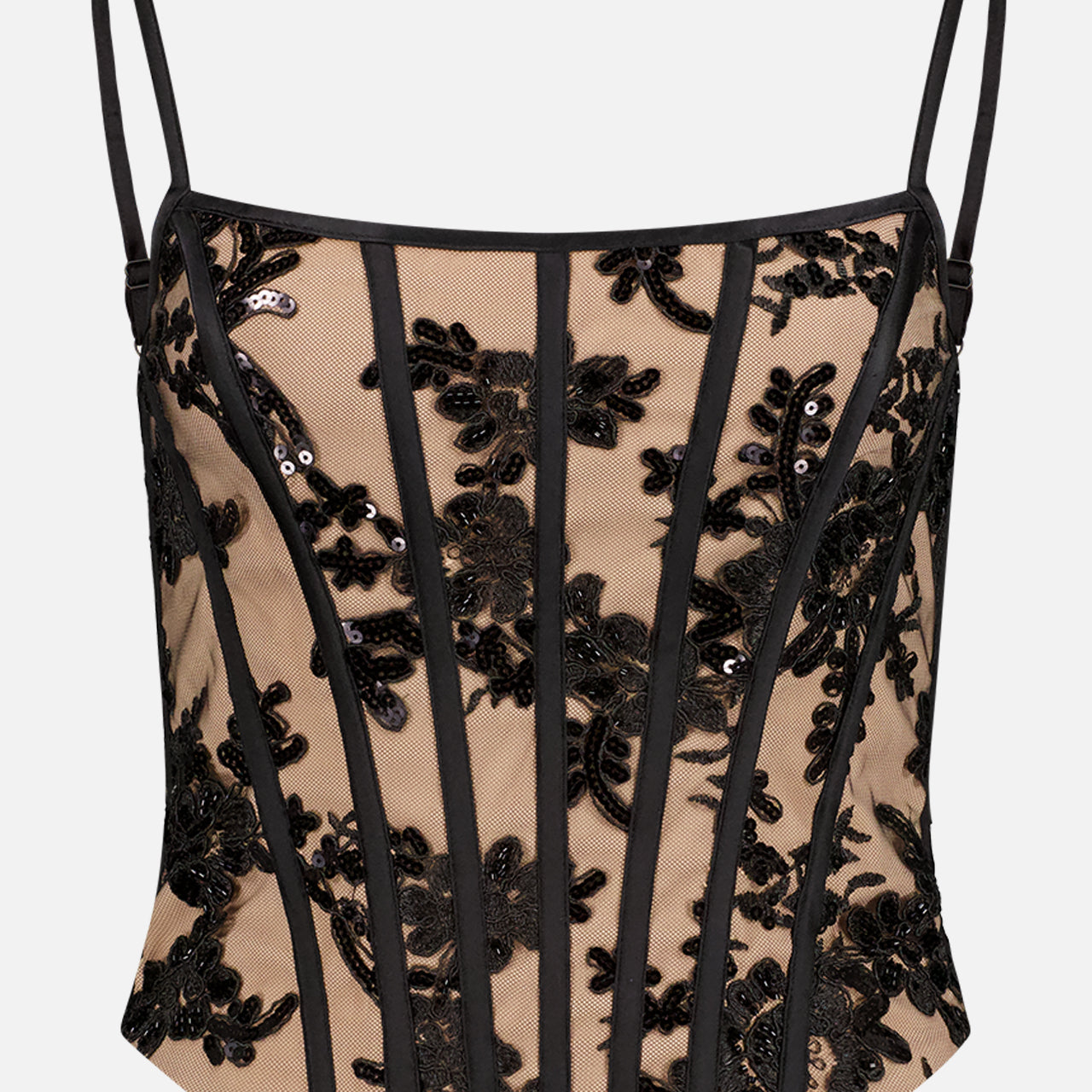 Cressida Embellished Scoop Neck Corset Top (7725244842099)