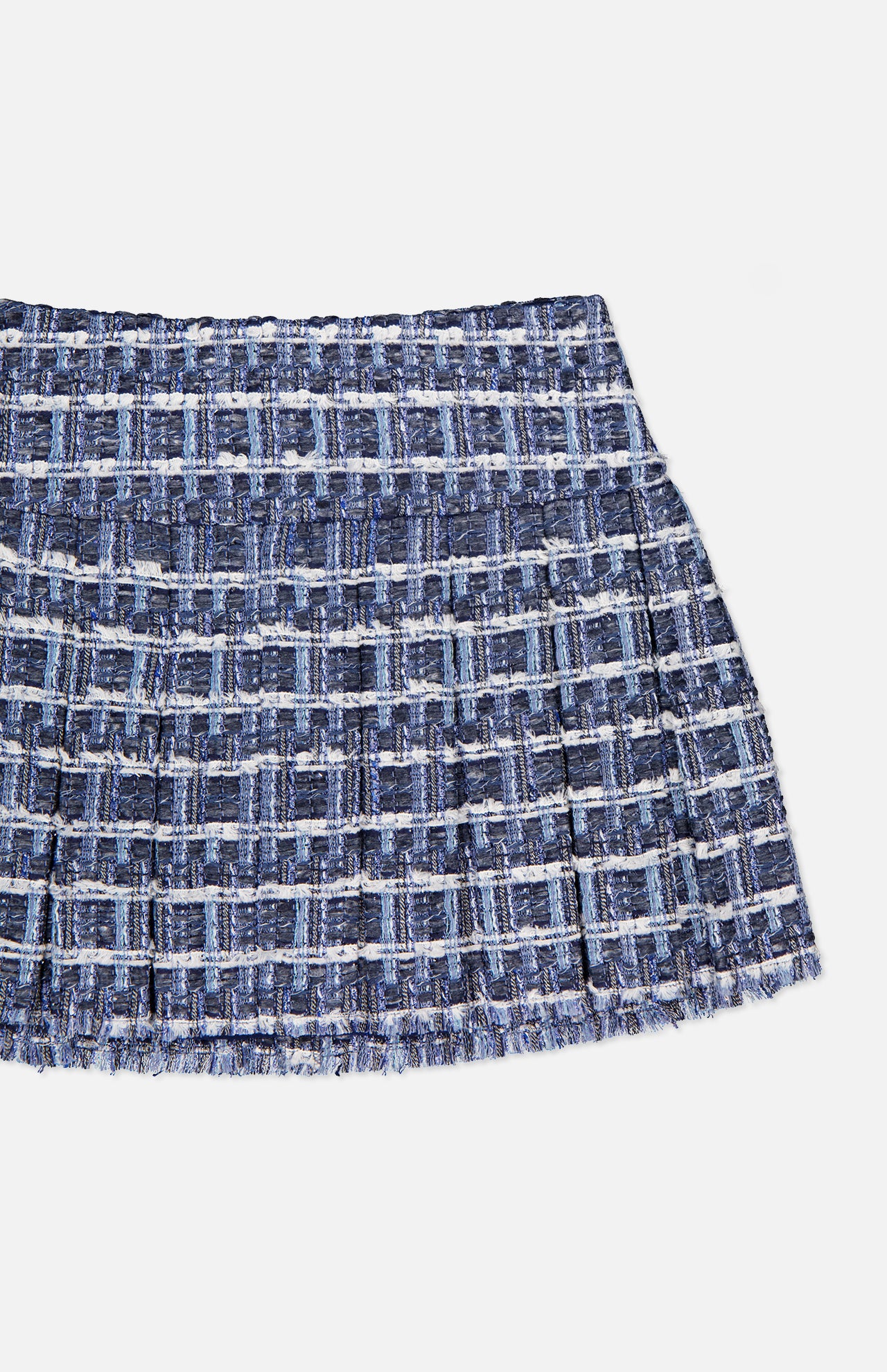Emilie Frayed Box Pleated Mini Skirt (14695135969643)