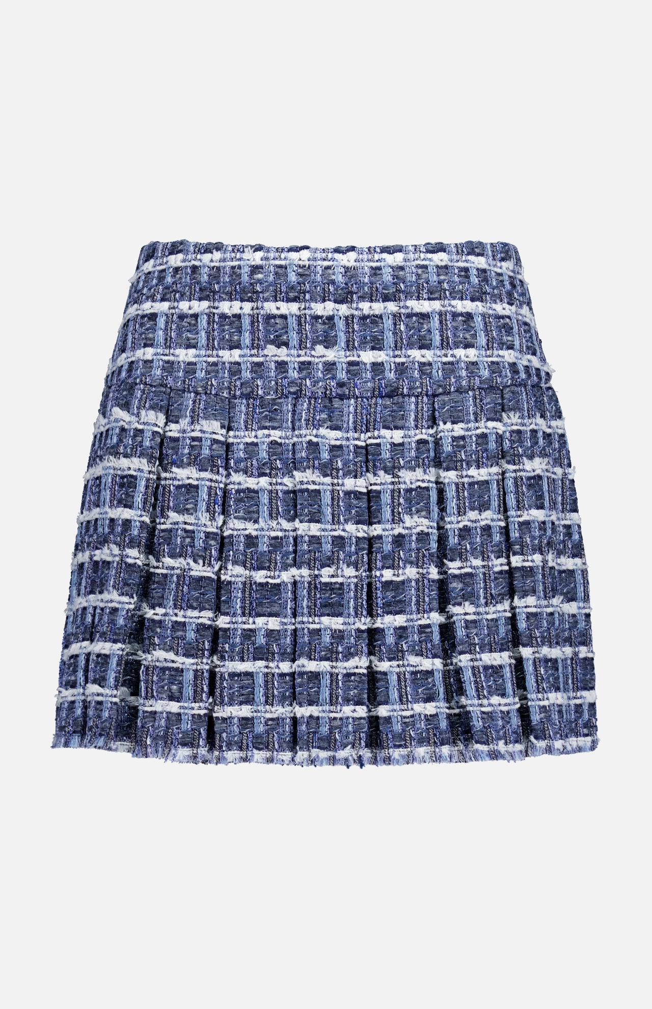 Emilie Frayed Box Pleated Mini Skirt (14695135969643)