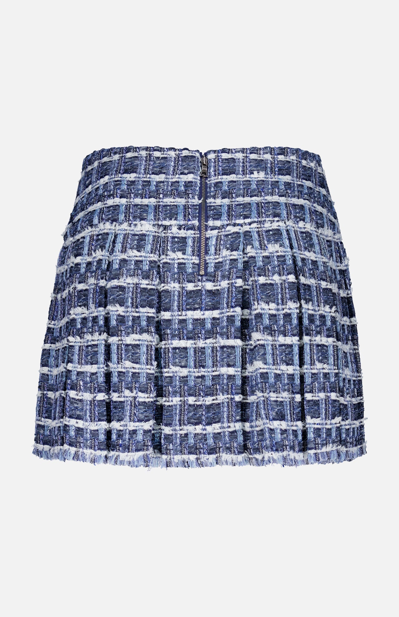 Emilie Frayed Box Pleated Mini Skirt (14695135969643)