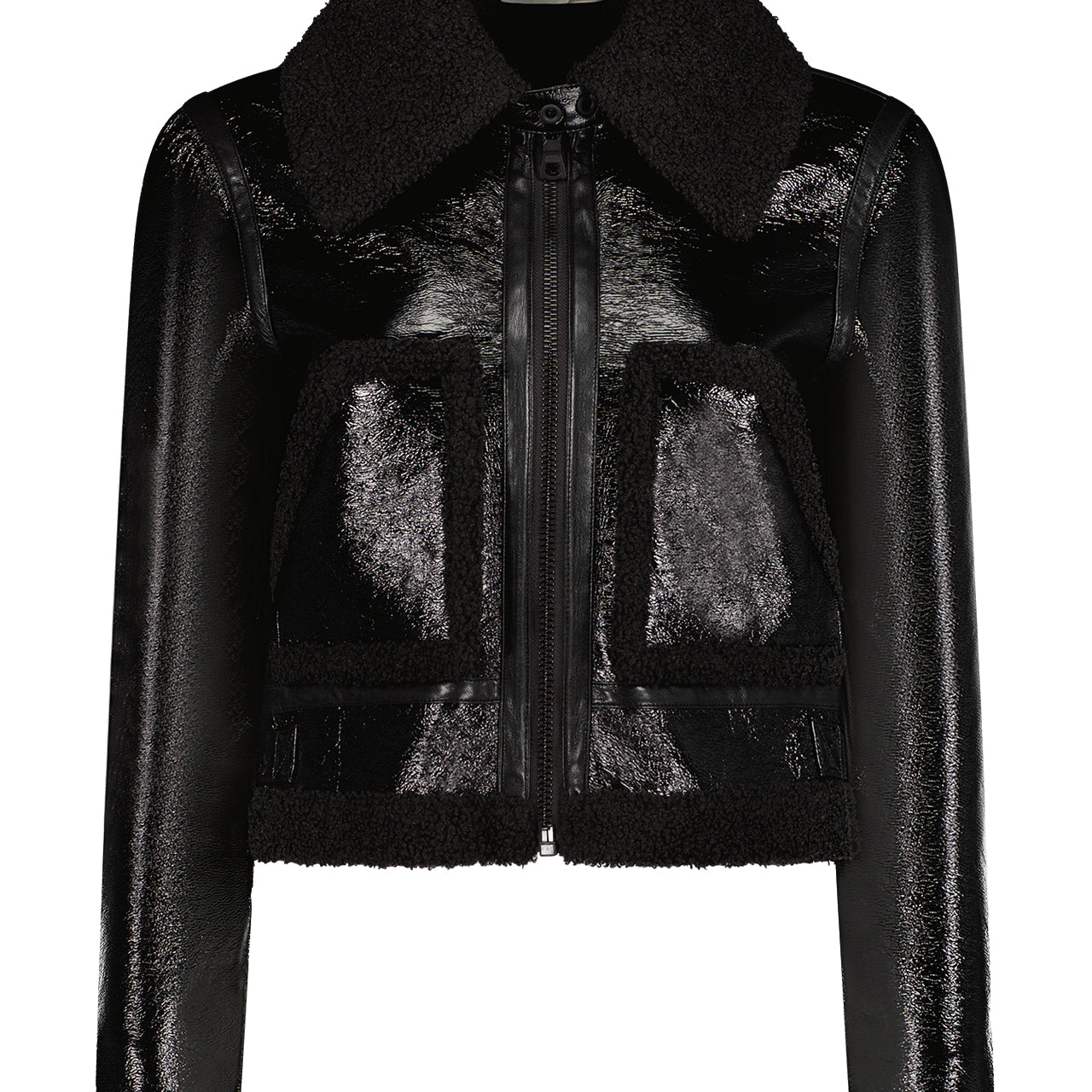 Isaiah Faux Shearling Cropped Jacket (7254357573747)