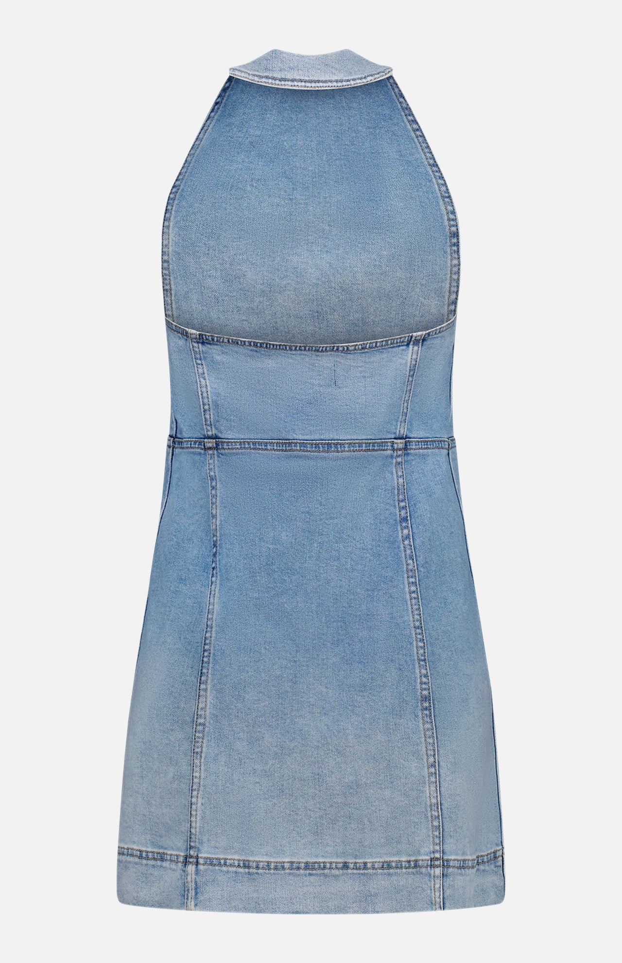 Alice + Olivia Women's Kendall Denim Halter Mini Dress | A.K. Rikk's