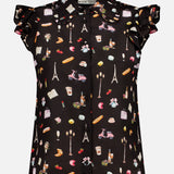 Martel Flutter Shirring Sleeveless Blouse (14673250156907)