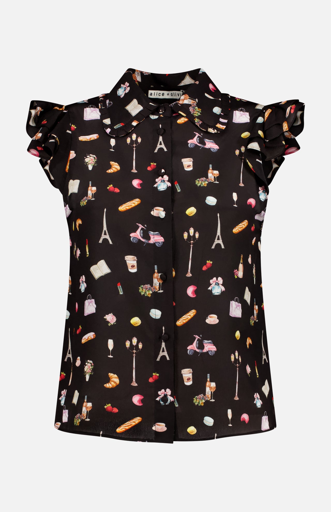 Martel Flutter Shirring Sleeveless Blouse (14673250156907)