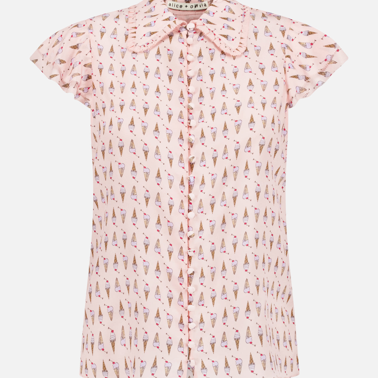 Martel Flutter Sleeve Ice Cream Blouse (14674050810219)