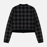 Grace Plaid Shrunken V-Neck Cardigan (14733529088363)