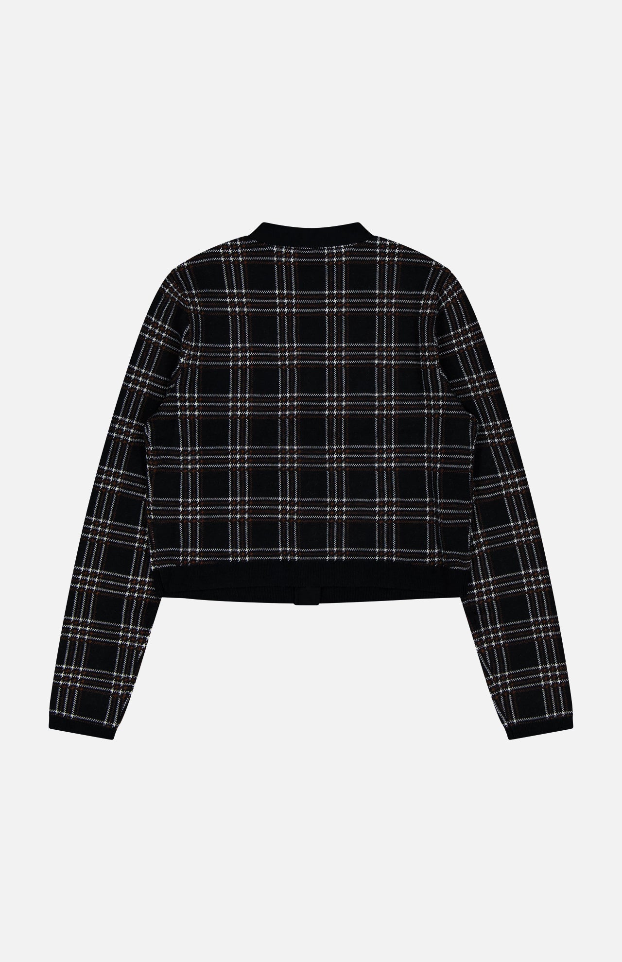 Grace Plaid Shrunken V-Neck Cardigan (14733529088363)