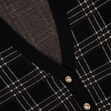 Grace Plaid Shrunken V-Neck Cardigan (14733529088363)