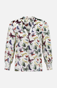 ALICE + OLIVIASheila Blouson Sleeve Smocked Cuff Henley TopA.K. Rikk's