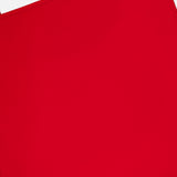 Close-up of the ALICE + OLIVIA Devin Side Panel Tank Top in bright red, featuring a square neckline and one visible adjustable strap, set against a white background.