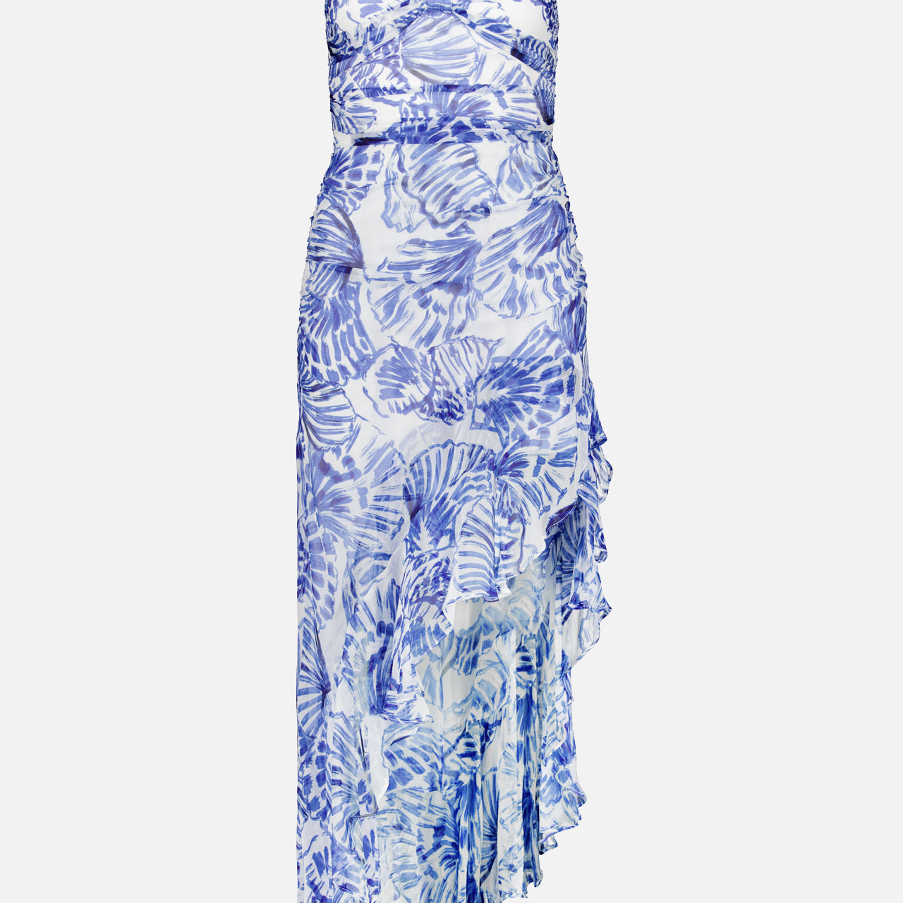 Marabou Shell Print Halter Dress (14686517395819)