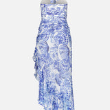 Marabou Shell Print Halter Dress (14686517395819)