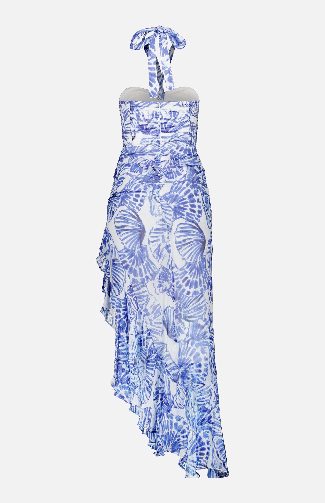 Marabou Shell Print Halter Dress (14686517395819)