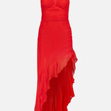Marabou High Low Ruffle Hem Dress (14691014934891)