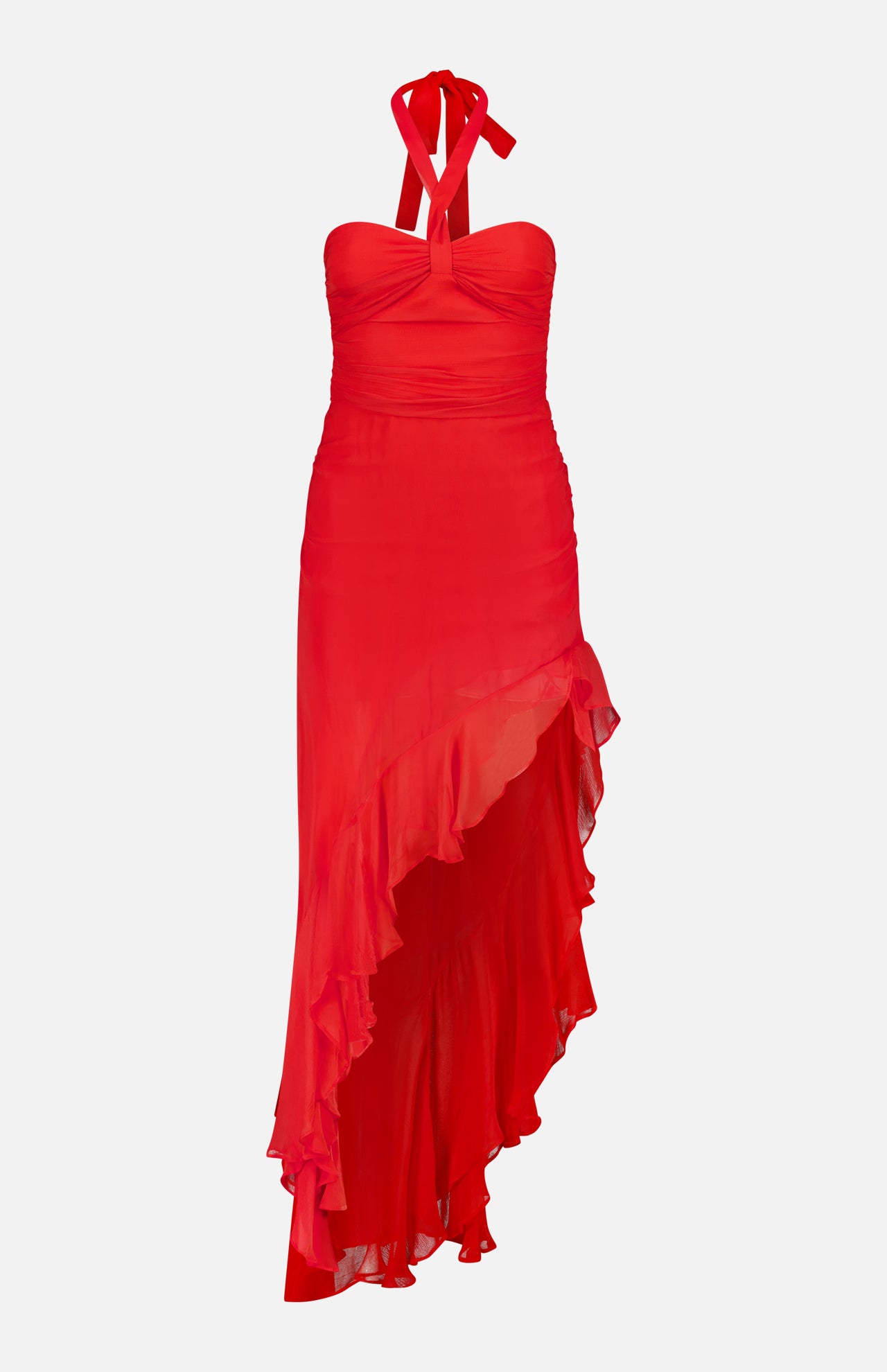 Marabou High Low Ruffle Hem Dress (14691014934891)