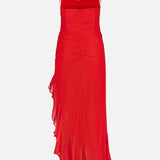 Marabou High Low Ruffle Hem Dress (14691014934891)
