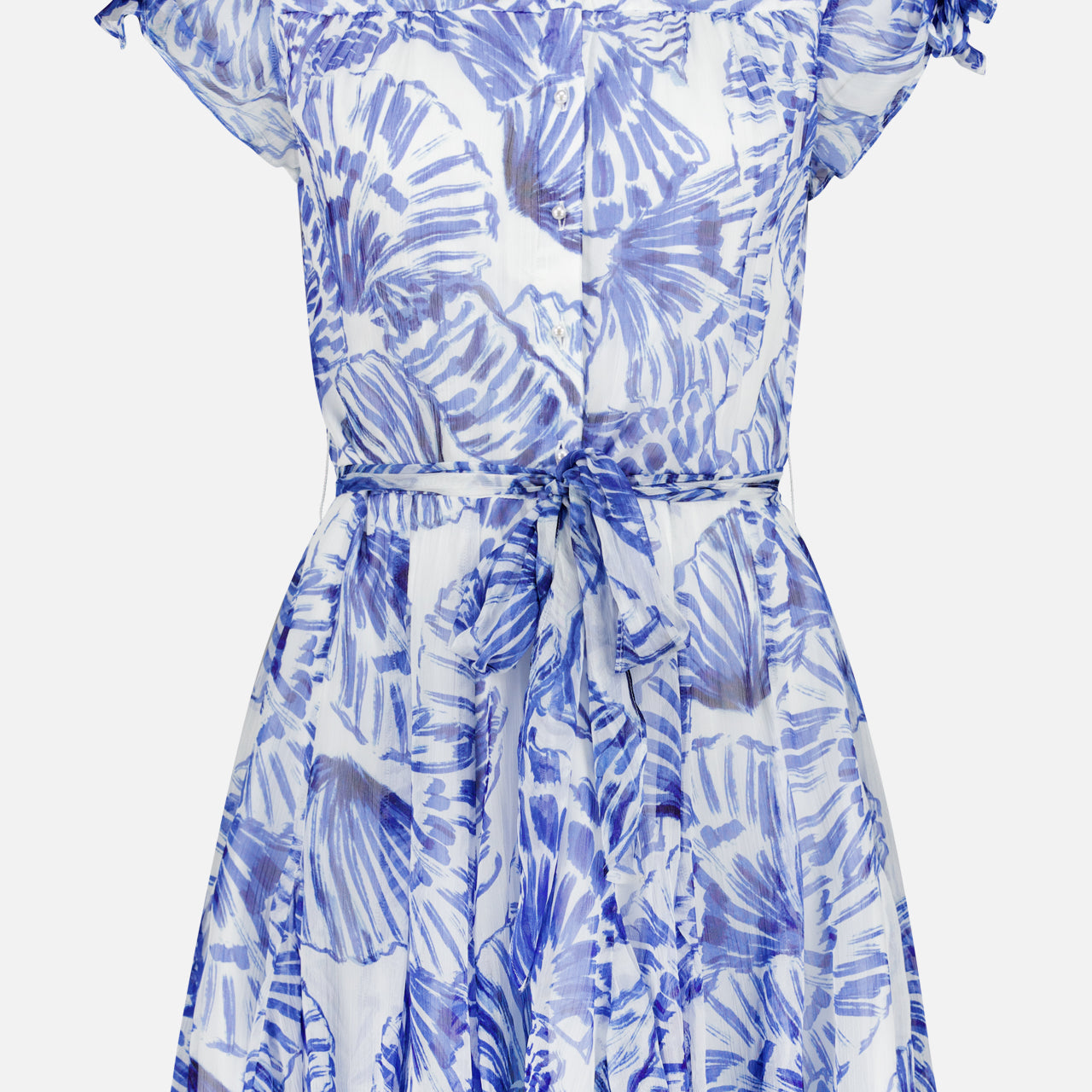 Savannah Short Sleeve Shell Print Dress (14686517363051)