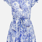 Savannah Short Sleeve Shell Print Dress (14686517363051)