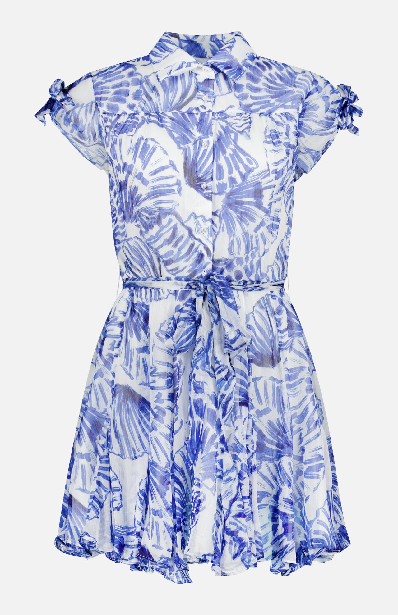 Savannah Short Sleeve Shell Print Dress (14686517363051)
