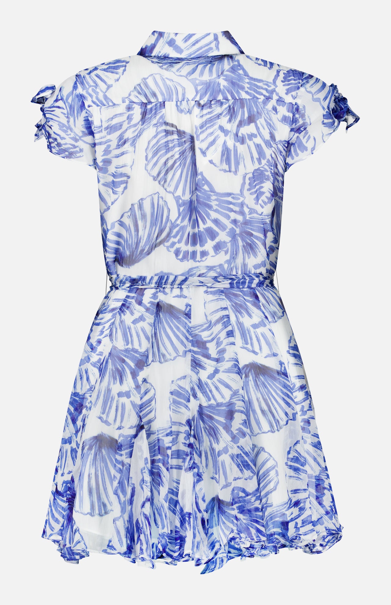 Savannah Short Sleeve Shell Print Dress (14686517363051)