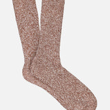 A pair of ANT45 Blog Short Socks in brown marl, crafted in Italy, laid flat on a white background—an elegant upgrade to any sock collection.